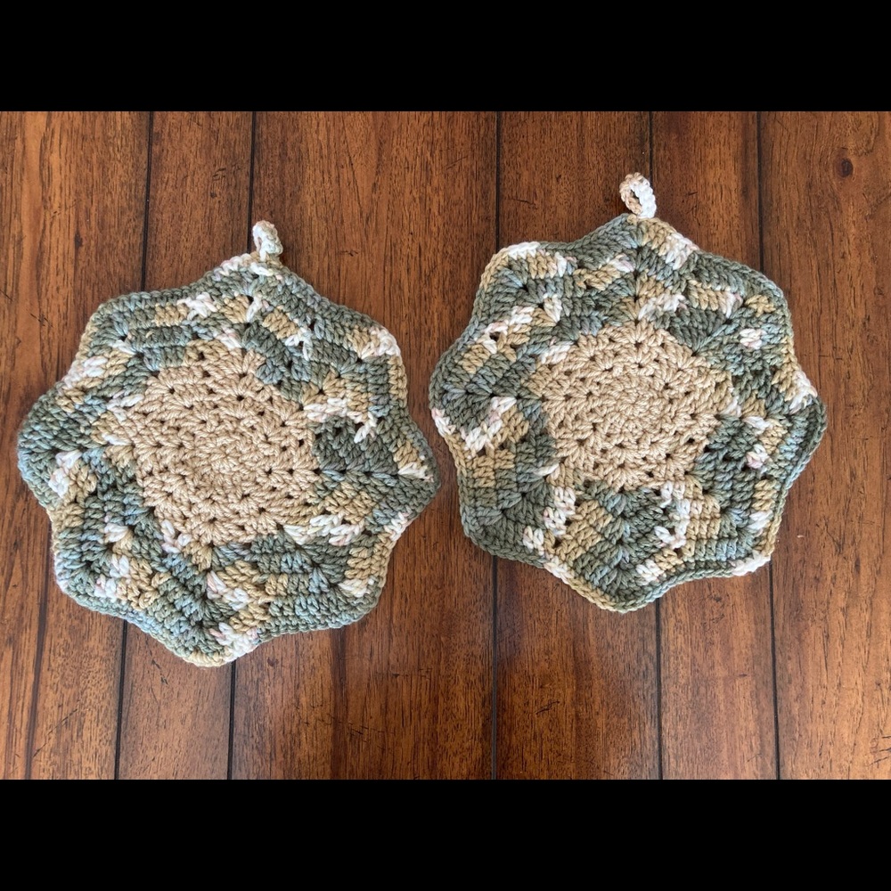 Handmade Crochet Potholders Set of 2